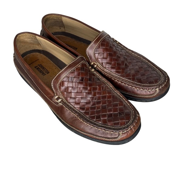 Johnston & Murphy woven top loafers flex sole Mens‎ 9.5 M